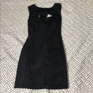 Black open front dress
